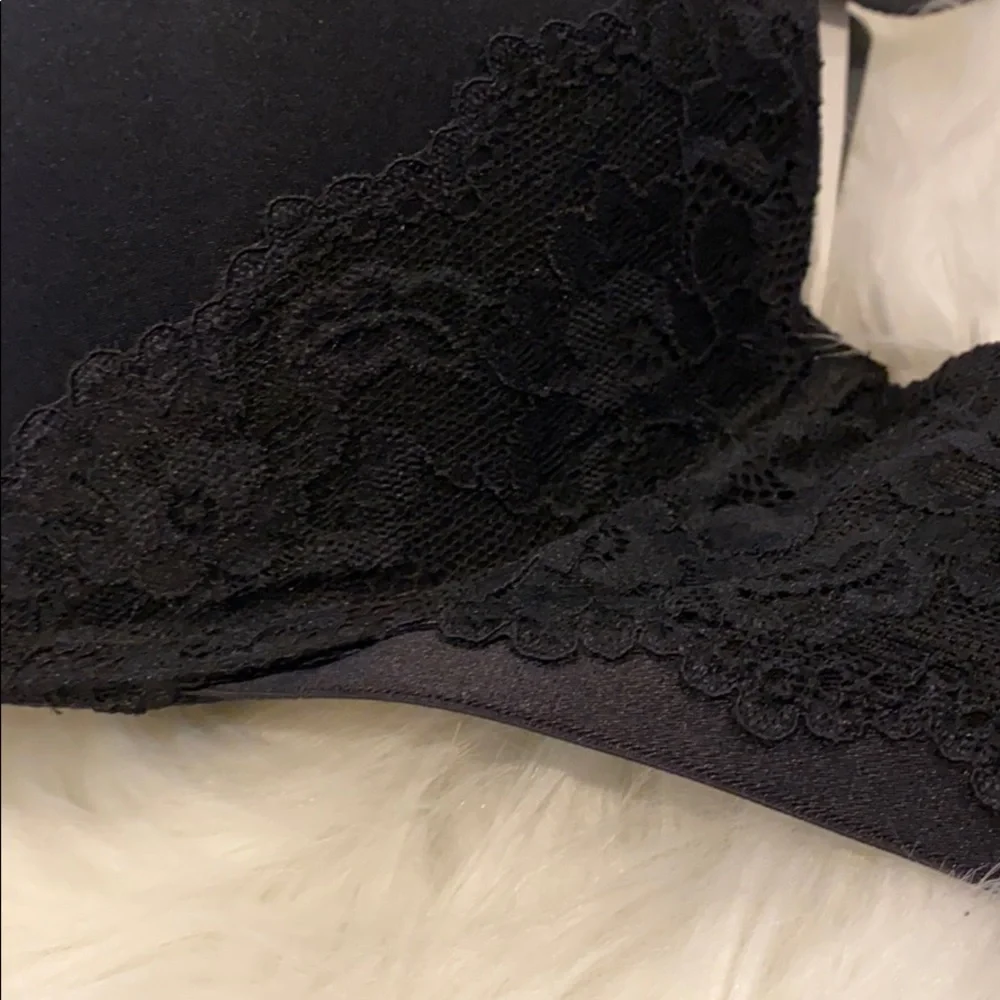 NWT 38 D Apt. 9 Black Lace Trim Push Up Bra